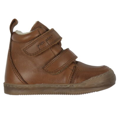 Pom Pom Vinterstøvler - Sneaker Wool Booty - Dark Camel m. For