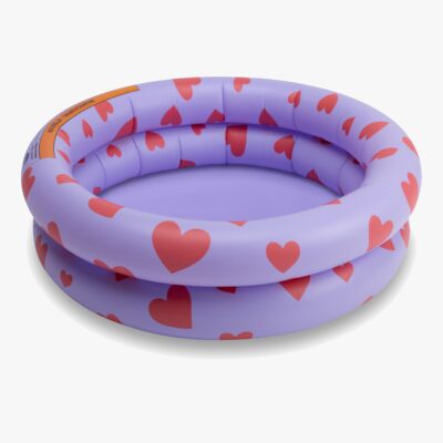 Swim Essentials Badebassin 60 cm, Sweet Hearts Lila, Badebassin til børn