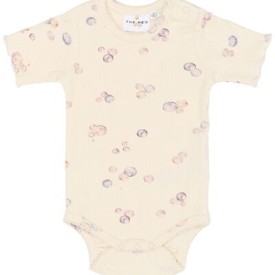 Tamma Kortærmet Rib Body - Gardenia AOP - 80
