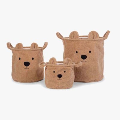 Childhome Teddy Opbevaringskurv 3-Pak, Brun