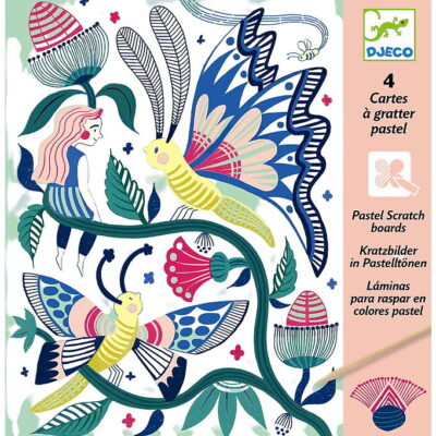 Djeco Skrabekort - 4 Stk. - Pastel Scratch