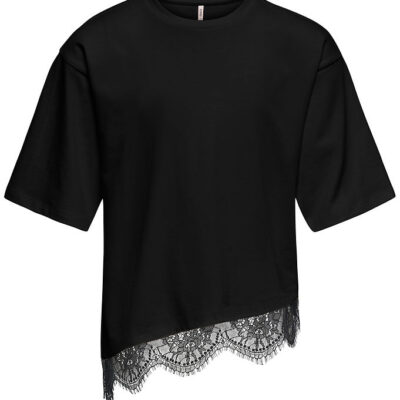Kids Only T-shirt - KogKamil - Black/Black Lace