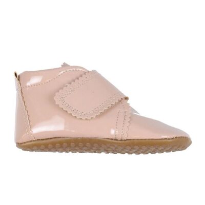 Pom Pom Hjemmesko - Velcro Scallops - Dusty Rose Patent