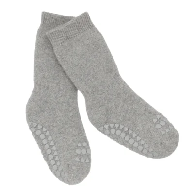 Skridsikre Strømper Terry Bomuld - Grey melange - 20/22