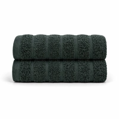 Bomulds håndklæder - 100% kæmmet bomuld - 50x100 cm - 2-pak - Mørkegrøn