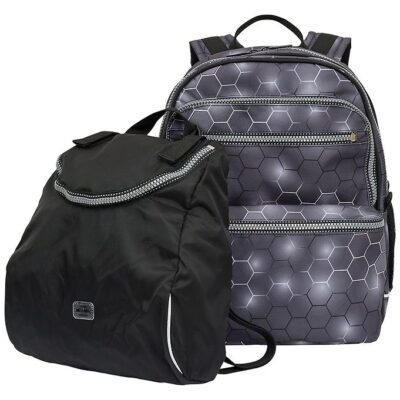 Jeva Skoletaske - Square - Black Hexagon