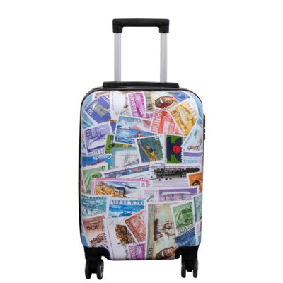 Kabine kuffert - Hardcase letvægt kuffert - Trolley med motiv - Frimærker