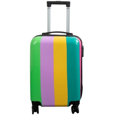 Kabine kuffert - Hardcase letvægt kuffert - Trolley med motiv - Zapp - Regnbue striber