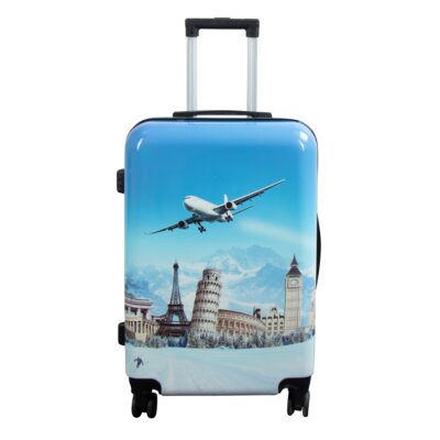 Kuffert - Hardcase kuffert - Str. Medium - Kuffert med motiv - Airplane - Eksklusiv letvægt rejsekuffert