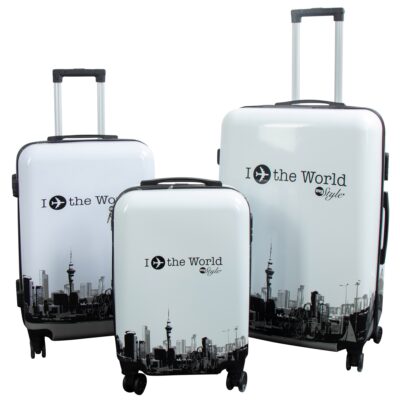 Kuffertsæt - I Love The World hardcase kuffert - Eksklusiv rejsekuffert