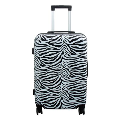 Kuffert - Hardcase kuffert - Str. Medium - Kuffert med motiv - Zebra - Eksklusiv letvægt rejsekuffert