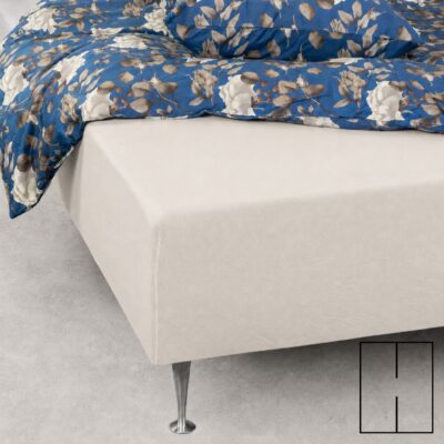 Splitlagen - H-split - 160x200 cm - Off white - 100% Bomuld jersey lagen - Stræklagen til elevationsseng