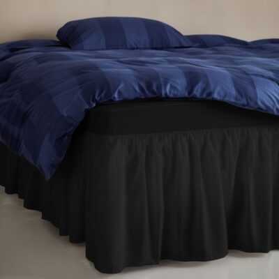 Kappelagen 180x200 cm - 100% blødt bomulds lagen - Sort sengekappe by Nordstrand Home