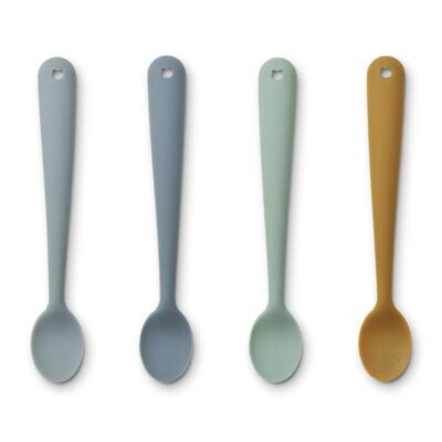Liewood Siv Bløde Babyskeer - 4-pak - Silikone - Blue Multi Mix