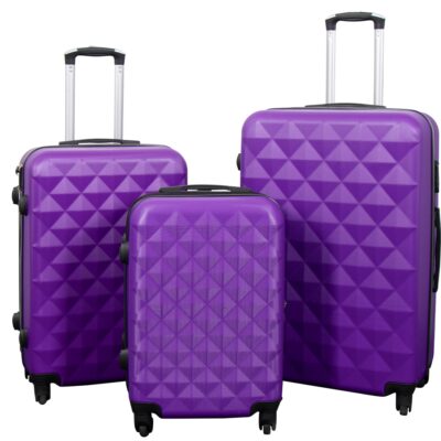 Kuffert tilbud - Sæt 3 stk. - Eksklusivt hardcase kuffertsæt tilbud - Diamant lilla