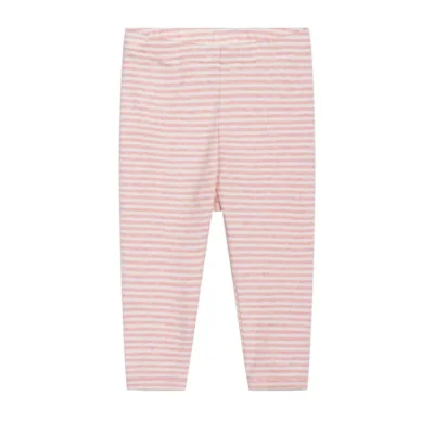Baby Stribet Leggings - CORAL/OW - 86 / 18 MDR.