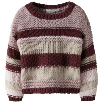 Oline Striktrøje - Burgundy - 104