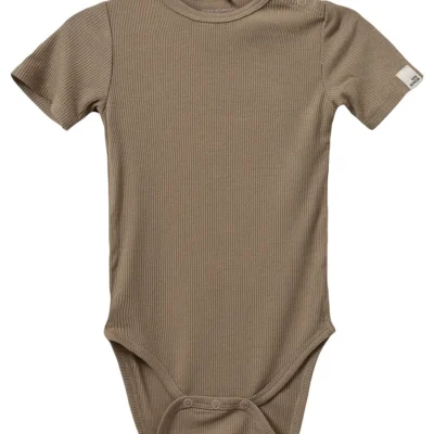 Dicte Kortærmet Body - Dark Sand - 92