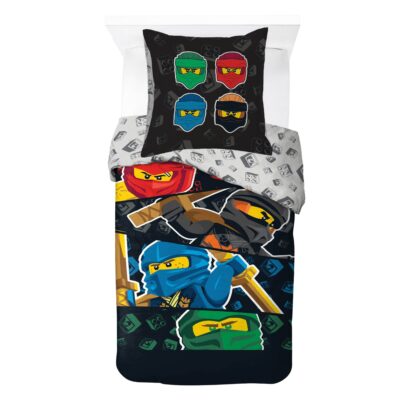 LEGO Ninjago sengetøj - 100% bomuld - Børnesengetøj 140x200 cm - Sort LEGO sengetøj