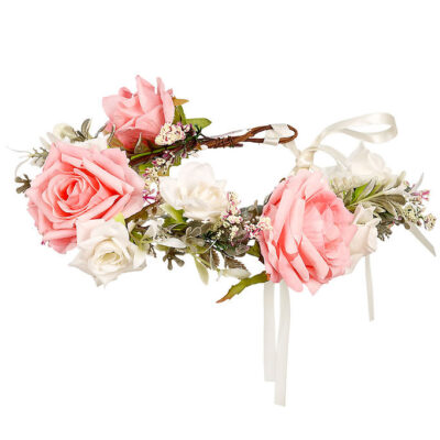 Souza Udklædning - Hårbøjle m. Blomster- Eefke - Rosa/Hvid