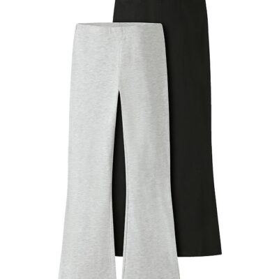 Name It Bukser - 2-pak - MkfVivii - Light Grey Melange/Sort
