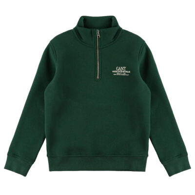 GANT Sweatshirt - Graphic - Half Zip - Tartan Green
