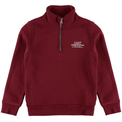 GANT Sweatshirt - Graphic - Half Zip - Plumped Red