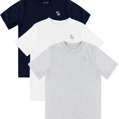 Abercrombie & Fitch T-shirts - 3-pak - Navy Blazer/Hvid/Gråmeler