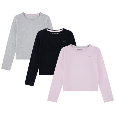 Abercrombie & Fitch Bluser - 3-pak - Cradel Pink/Sort/Hvid