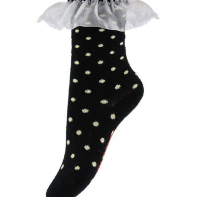 Mini Rodini Strømper - Polka Dot Frill - Sort