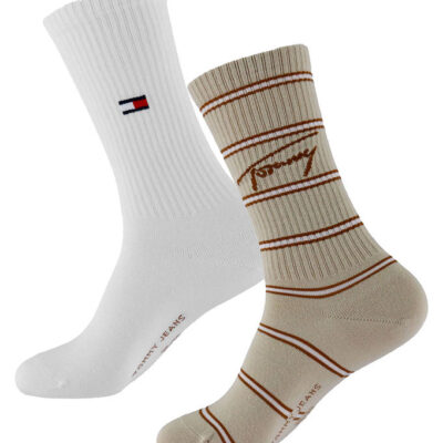 Tommy Hilfiger Strømper - 2-pak - Sand/Hvid