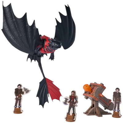 Dragons Legetøj - 19 cm - Blazing Battles Toothless Cannon Blast