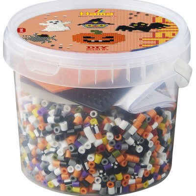 Hama Midi Perler - 4000 stk. + 2 Plader i Bøtte - Halloween