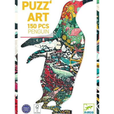 Djeco Puslespil - 150 Brikker - Puzz'art Pingvin