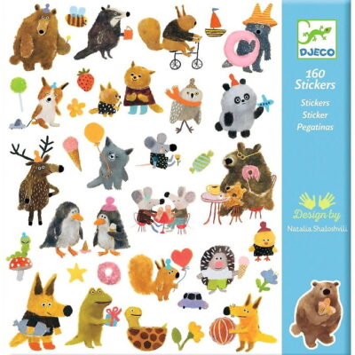 Djeco Klistermærker - 160 stk - Fluffy Venner