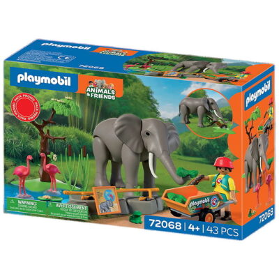Playmobil Animals & Friends - Zoo: Elefant med Dyrepasser - 43 D