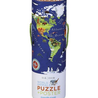 Crocodile Creek Puslespil - 200 Brikker - World Animals