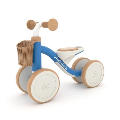 CHILLAFISH - Cruzi 4-wheel first ride-on with woven basket, comfy seat and silent anti-skid wheels (CPQR02BLU)