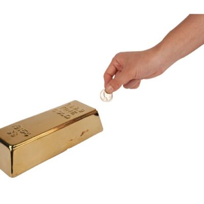 Kikkerland - Ceramic Gold Bar Coin Bank (PB17)