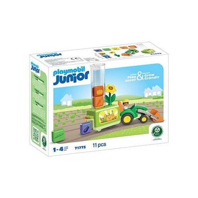 PLAYMOBIL - JUNIOR: Traktor med læs og plantekasse