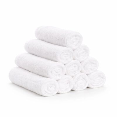 Bomulds vaskeklude - 100% bomuld - 30x30 cm - 10-pak - Hvid