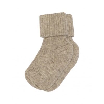 Rib Baby Bomuldsstrømper Light Brown Melange 19/21