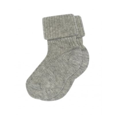 Rib Baby Bomuldsstrømper Grey Melange 15/16