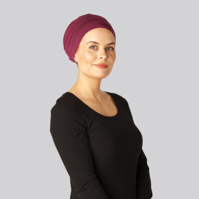 Bambus klassisk turban i bordeaux til damer