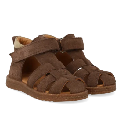 Begynder Sandal m Velcro - Dark Taupe/Sand - 24
