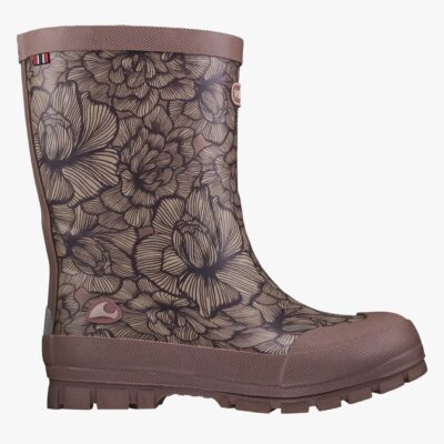 Viking Jolly Thermo Print Forede Gummistøvler, Dusty Pink/Cream, 28