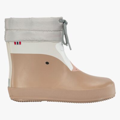 Viking Alv Paw Print Barefoot Gummistøvler, Beige, 24