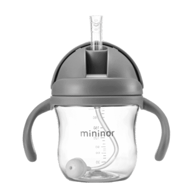 Mininor Sugerørskop - Tritan - 220ml - Grå