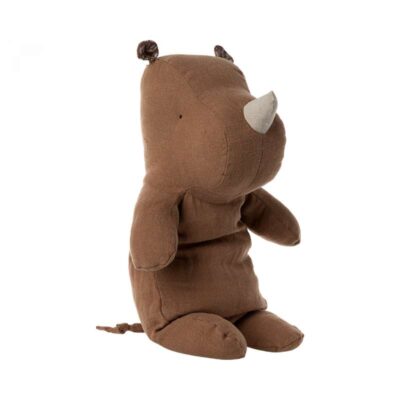 Maileg Safari Friends - Medium Næsehorn Bamse - Chokolade