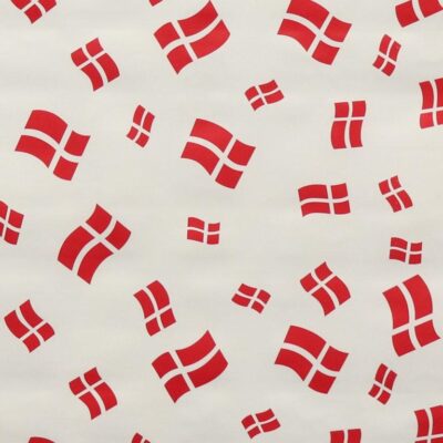 Voksdug - 140 cm bred - Danske flag - Dug med Dannebrog - Skridsikker bagside